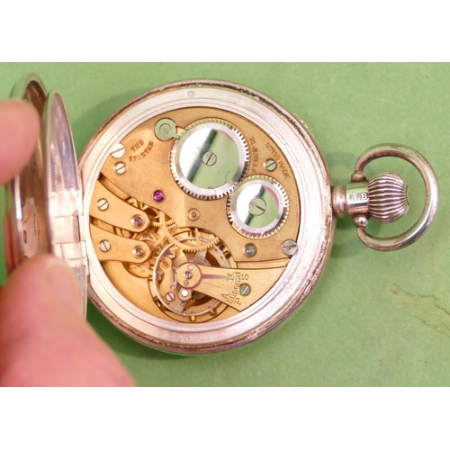 473 - Sir John Bennett Ltd, London Silver Open Faced Pocket Watch having white enamel dial with seconds di... 