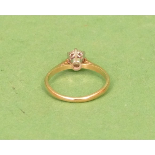 530 - An 18ct Gold Solitaire Diamond Ring, approximately 0.60ct, size O/P.