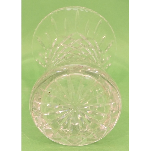 58 - A Heavy Cut Glass Round Trumpet Shaped Vase having thumb pattern rim, 31cm high.