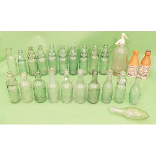 6 - 20 x Whittaker Glass Bottles, another similar glass bottle, 2 x Whittaker glazed Earthenware ginger ... 