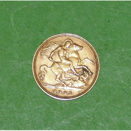 621 - An Edward VII Gold Half Sovereign, 1905.