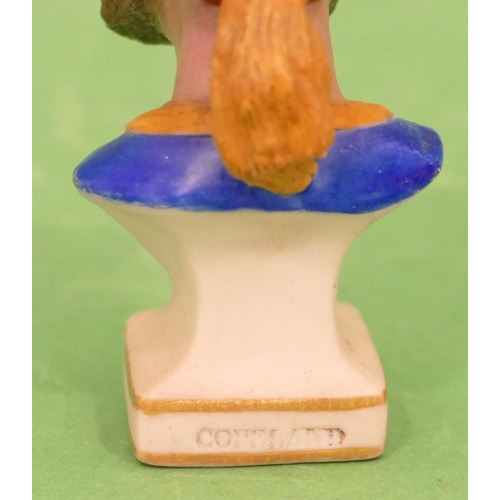 77 - A 19th Century Copeland Small Bust of a bearded gentleman, square base, 7cm high.