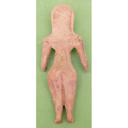 82 - A Small Terracotta Fertility Figure, 11cm long.