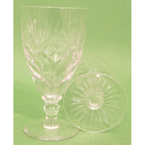 100 - A Set of 6 Small Cut Glass Tumblers, 3 brandy balloons, 4 small wine glasses, 4 sundae dishes, a cut... 