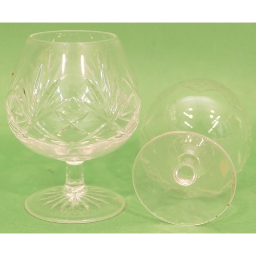 100 - A Set of 6 Small Cut Glass Tumblers, 3 brandy balloons, 4 small wine glasses, 4 sundae dishes, a cut... 