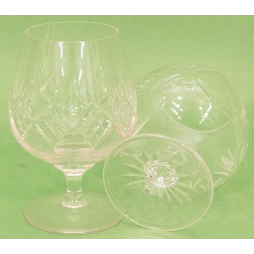 100 - A Set of 6 Small Cut Glass Tumblers, 3 brandy balloons, 4 small wine glasses, 4 sundae dishes, a cut... 