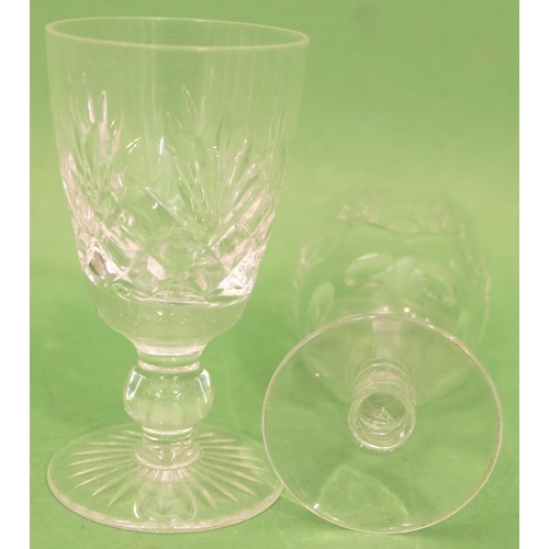 100 - A Set of 6 Small Cut Glass Tumblers, 3 brandy balloons, 4 small wine glasses, 4 sundae dishes, a cut... 