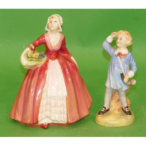 180 - A Royal Doulton Figurine Little bow peep HN2042 and another Royal Doulton figurine Janet HN1537 (2).