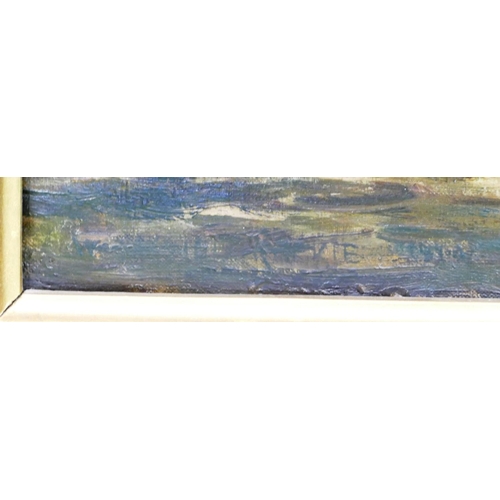 290 - A 19th Century Oil on Canvas depicting wooded river landscape indistinctly signed and dated, in gilt... 