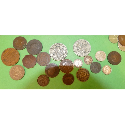 535 - 4 x 19th Century French Coins, 1855/54/56, an American Niagara Falls coin and a quantity of various ... 