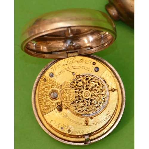 537 - William Lifseter, Iron-bridge, Silver Pear Cased Pocket Watch having white enamel dial with Roman nu... 