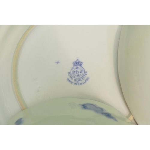 102 - A Royal Worcester Part Service on blue and white ground having dragon decoration, comprising milk ju... 