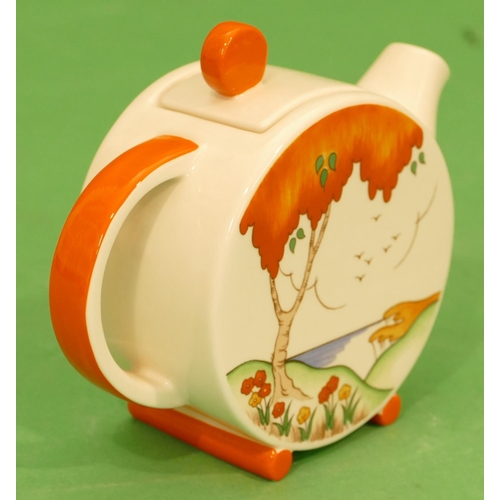 111 - A Wedgwood Limited Edition Clarice Cliff Style Circular Teapot 