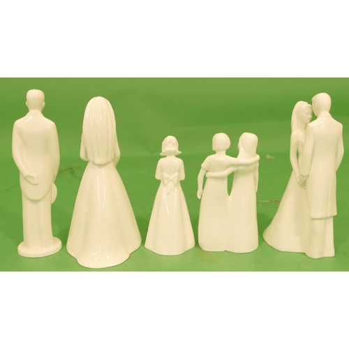 134 - 5 x White Coalport Moments Figurines 