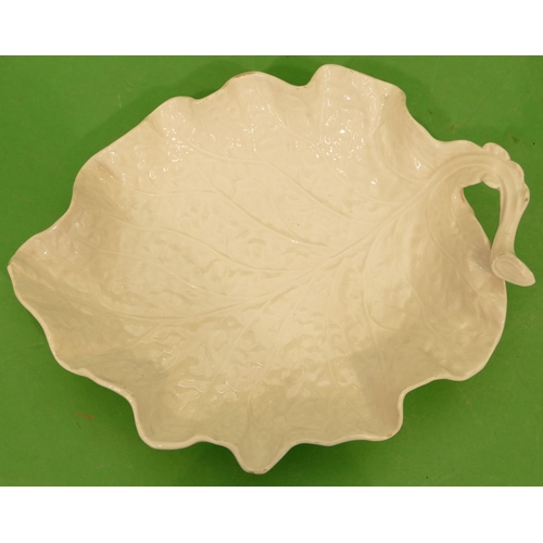 160 - A Meissen Leaf Shaped Dish on white ground, 25.5cm wide.