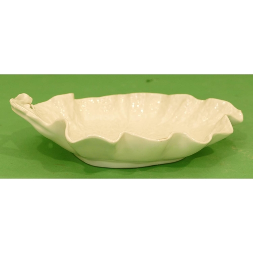 160 - A Meissen Leaf Shaped Dish on white ground, 25.5cm wide.