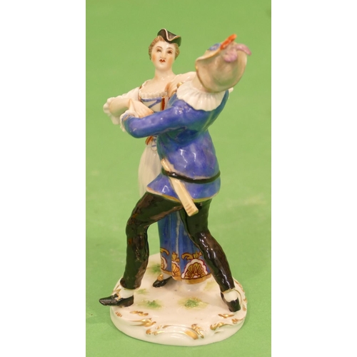 178 - A Meissen Style Group depicting 2 figures dancing (base cracked) 14.5cm high.