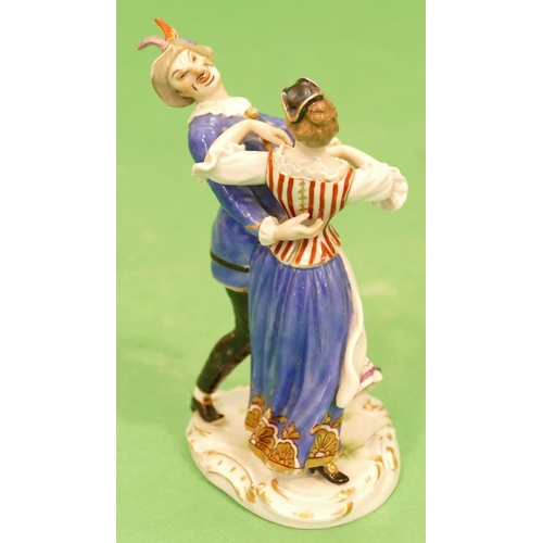 178 - A Meissen Style Group depicting 2 figures dancing (base cracked) 14.5cm high.