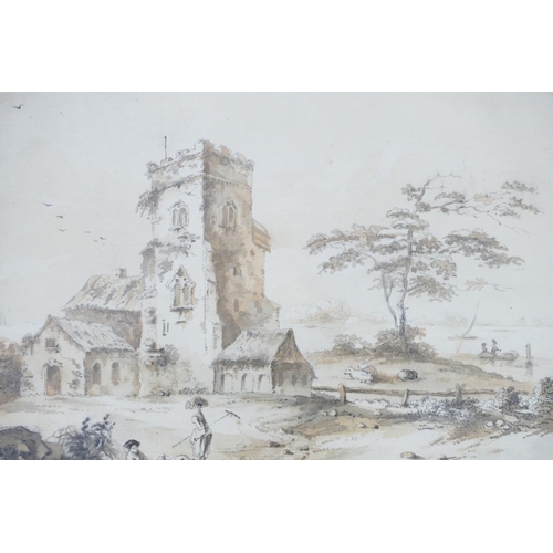 244 - After William Austin, 18th Century Monochrome Watercolour 