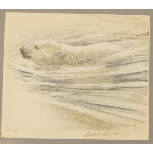 277 - Robert Bateman, 3 Coloured Prints depicting polar bears, all signed in pencil and numbered 593/950, ... 