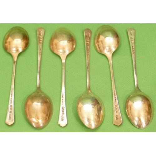 299 - A Set of 6 x Birmingham Silver Coffee Spoons, 1.3oz.