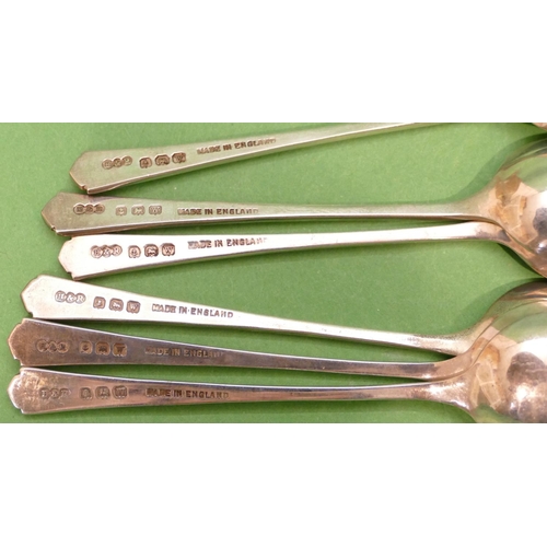 299 - A Set of 6 x Birmingham Silver Coffee Spoons, 1.3oz.