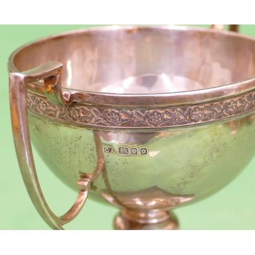 335 - A George V Silver Golfing 2 Handled Trophy with engraved inscription on square base having further e... 