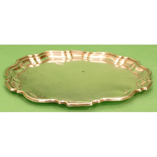 344 - A George V Silver Round Scallop Shaped Salver, Birmingham 1923, 30.8cm diameter, 21oz.