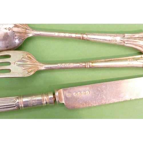 401 - A 3 Piece Victorian Silver Christening Set comprising fork, spoon and knife (knife handled weighted)... 