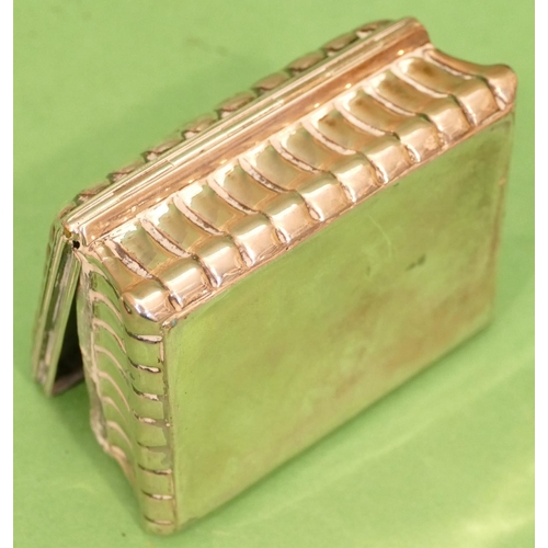 403 - A Continental Silver Coloured Metal Rectangular Shaped Snuff Box having hinge lid with embossed deco... 