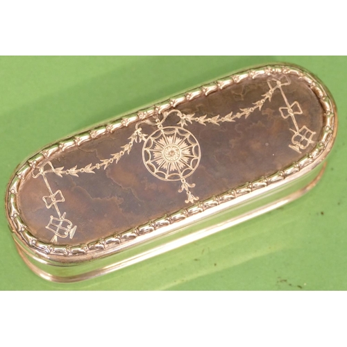 404 - A George V London Silver Oblong Box having tortoiseshell hinge lid London 1911, makers mark W.C, 11.... 