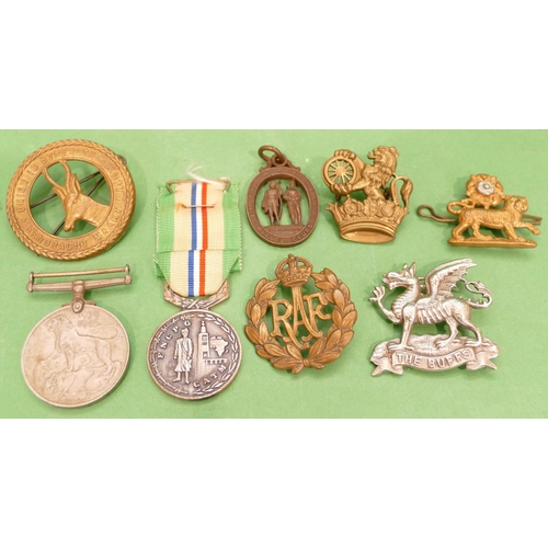 425 - 5 x Various Military Cap Badges and 3 various medals (8).