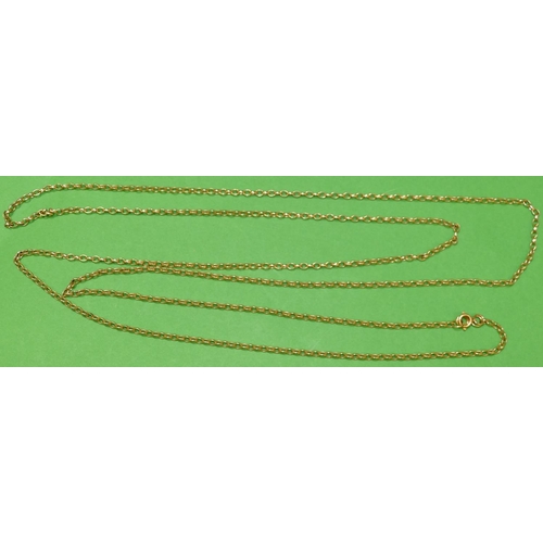 477 - A Gold Long Guard Chain having double clasps, 1m 52cm long, 36.1g.