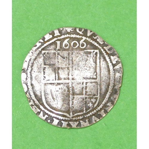 610 - A James I Silver Coin, 1606 (worn and creased).