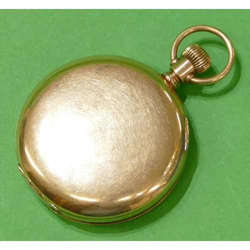 664 - A 9ct Gold Waltham American Full Hunter Pocket Watch having engraved monogram (closing hinge in need... 