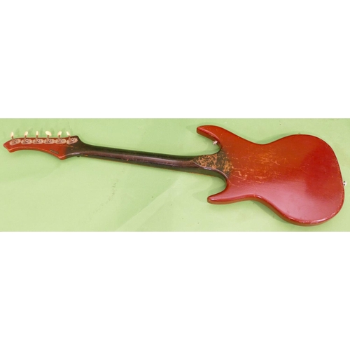 717 - A Fenton Weill Electric Guitar having red lacquer decoration.