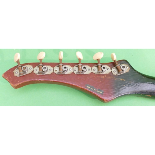 717 - A Fenton Weill Electric Guitar having red lacquer decoration.