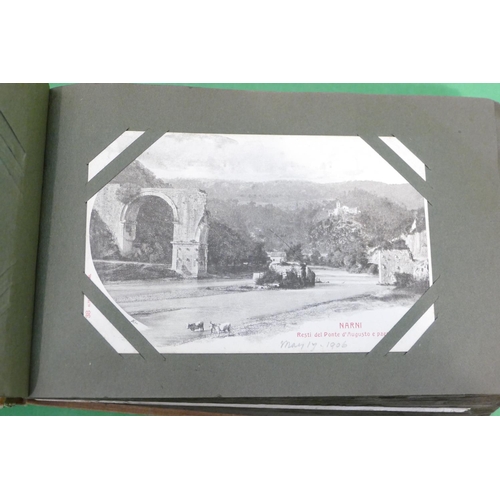 749 - A Small Album of Various Coloured and Black and White Postcards, depicting continental landscapes et... 