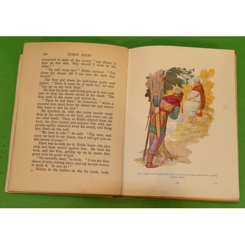 798 - 1 x Book Robin Hood and his merry men by E Charles Vivian, with 48 coloured plates, printed by Ward ... 