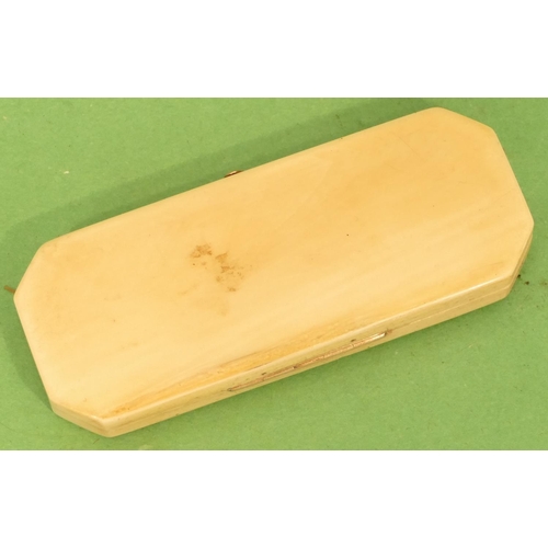 806 - A Georgian Rectangular Shaped Patch Box with chamfer corners, inset with oval miniature to hinge lid... 