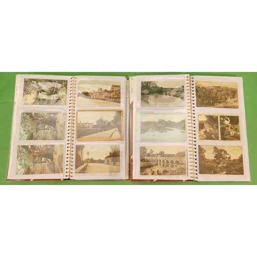 808 - 2 x Postcard Albums depicting Leatherhead, Tunbridge Wells, Pembury, Folkestone etc.