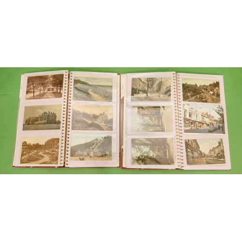 808 - 2 x Postcard Albums depicting Leatherhead, Tunbridge Wells, Pembury, Folkestone etc.