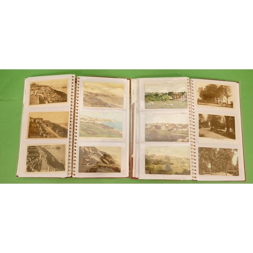 808 - 2 x Postcard Albums depicting Leatherhead, Tunbridge Wells, Pembury, Folkestone etc.