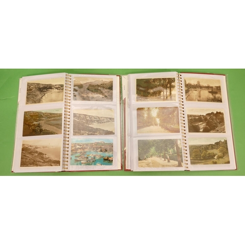 808 - 2 x Postcard Albums depicting Leatherhead, Tunbridge Wells, Pembury, Folkestone etc.