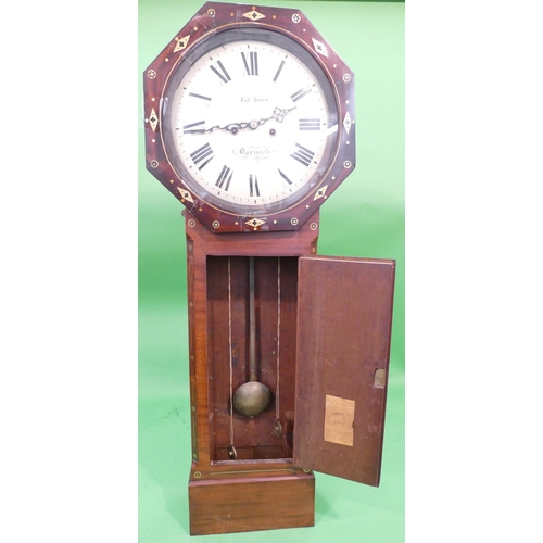 817 - Edward Davy, Norwich, 19th Century Mahogany 8 Day Striking Wall Clock having all over inlaid brass d... 