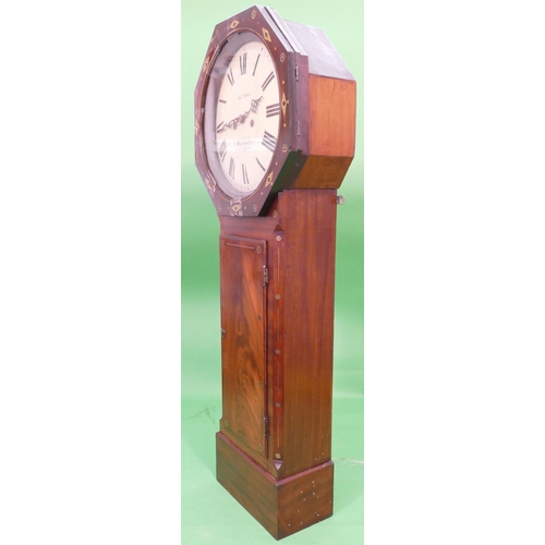 817 - Edward Davy, Norwich, 19th Century Mahogany 8 Day Striking Wall Clock having all over inlaid brass d... 