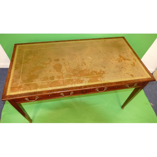 875 - A 19th Century Mahogany Centre Writing Table having green leather inset top, 2 drawers, 2 dummy draw... 