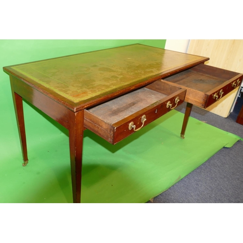 875 - A 19th Century Mahogany Centre Writing Table having green leather inset top, 2 drawers, 2 dummy draw... 