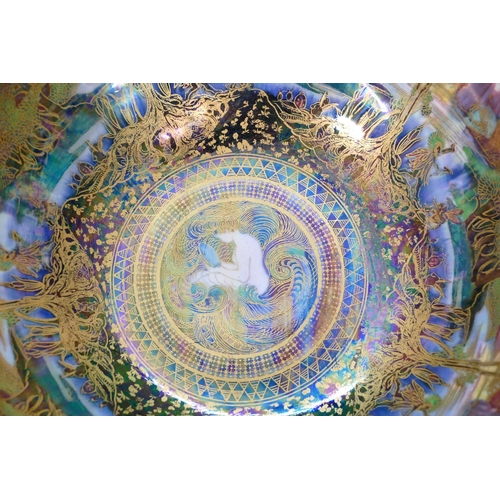 140 - Daisy Makeig-Jones for Wedgwood, Fairyland Lustre Bowl with woodland, bridge patterns having gilt fi... 