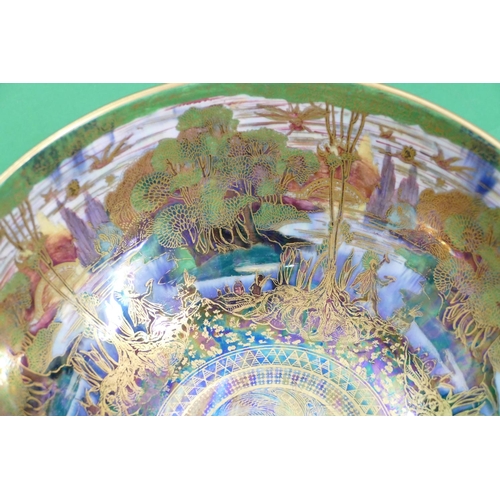 140 - Daisy Makeig-Jones for Wedgwood, Fairyland Lustre Bowl with woodland, bridge patterns having gilt fi... 